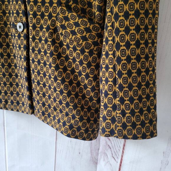 Cabi Kensington Proper Standout Medallion Blazer, Women’s M, Fitted, Gold/Navy - Picture 3 of 13